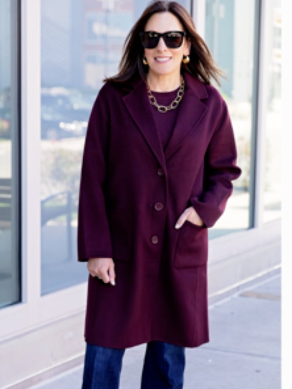 Talbots Plus Size 3X Petite Double Face Wool Blend Duster Coat Jacket Wine NWT